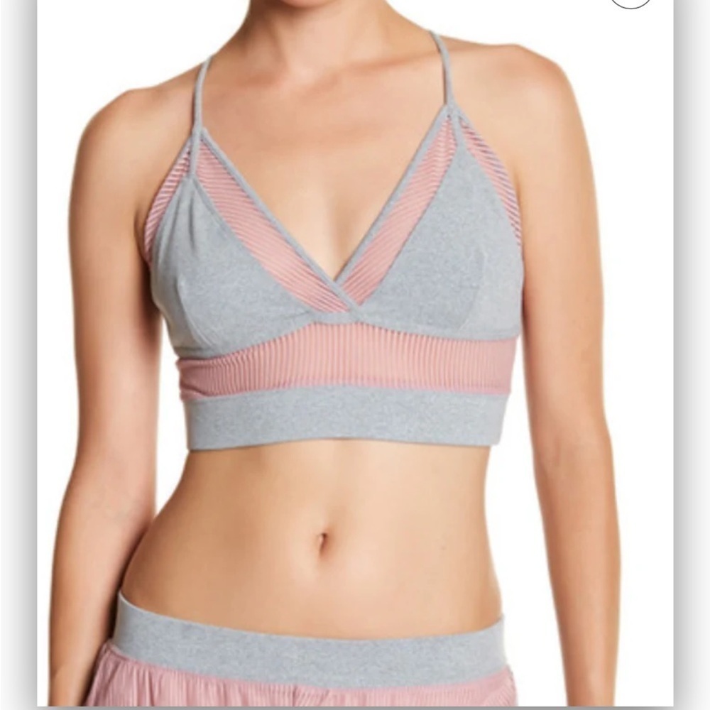Free people movement Celeste Bra grey pink racerback sports bra unpadded Medium